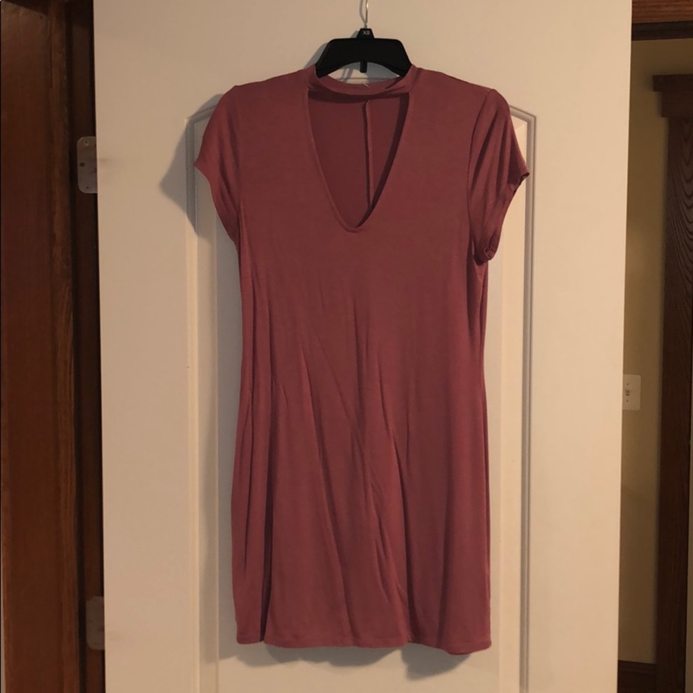 Deep V Dress with Choker